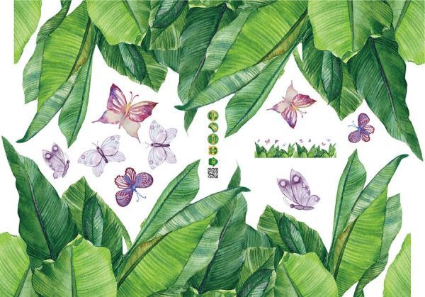 ウォールステッカー 葉っぱ おしゃれ 森 蝶々 カフェ 春 夏 背景 グリーン キッチン 屋内植物 ウォールペーパーの画像7