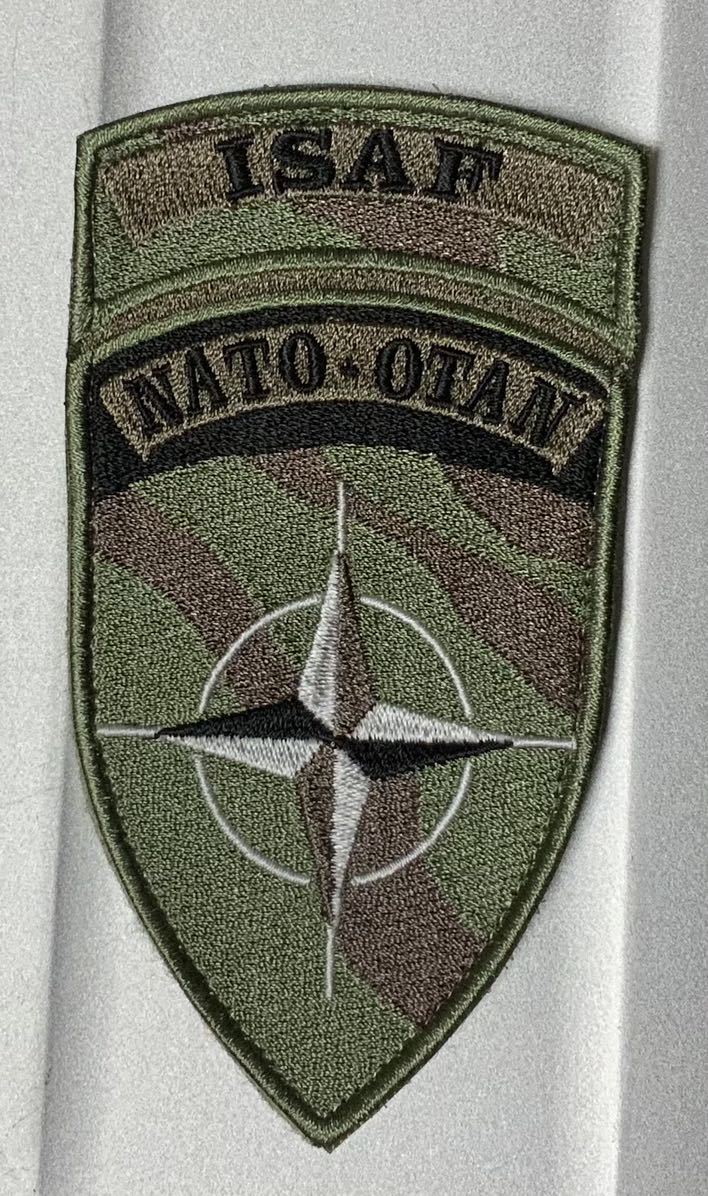 ドイツ連邦軍 ISAF ワッペン NATO/OTAN 新品 ベルクロ付き NATO OD 迷彩 カモフラ 実物 アフガニスタン アフガンの画像1