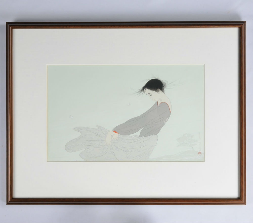 ◎中島潔 『風のかなた』 京都版画院 直筆サイン 木版画 - 美術品