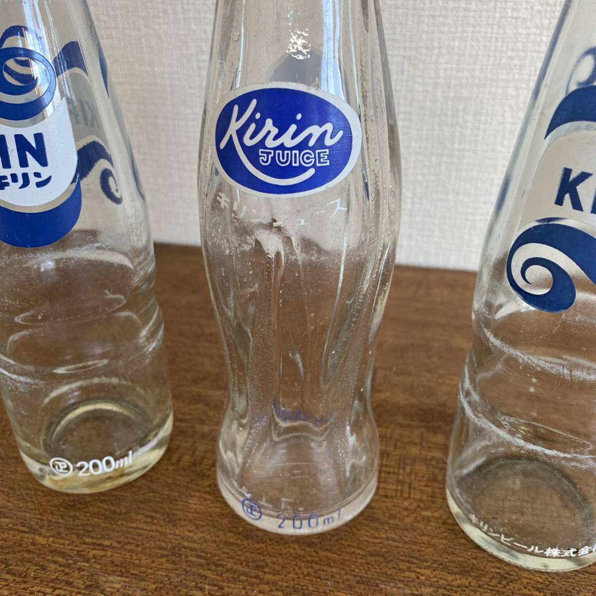 昭和レトロ KIRIN キリン ジュース ソーダ 空き瓶 3本 セット 昭和レトロ KIRIN キリン ジュース ソーダ 空き瓶 3本 セット