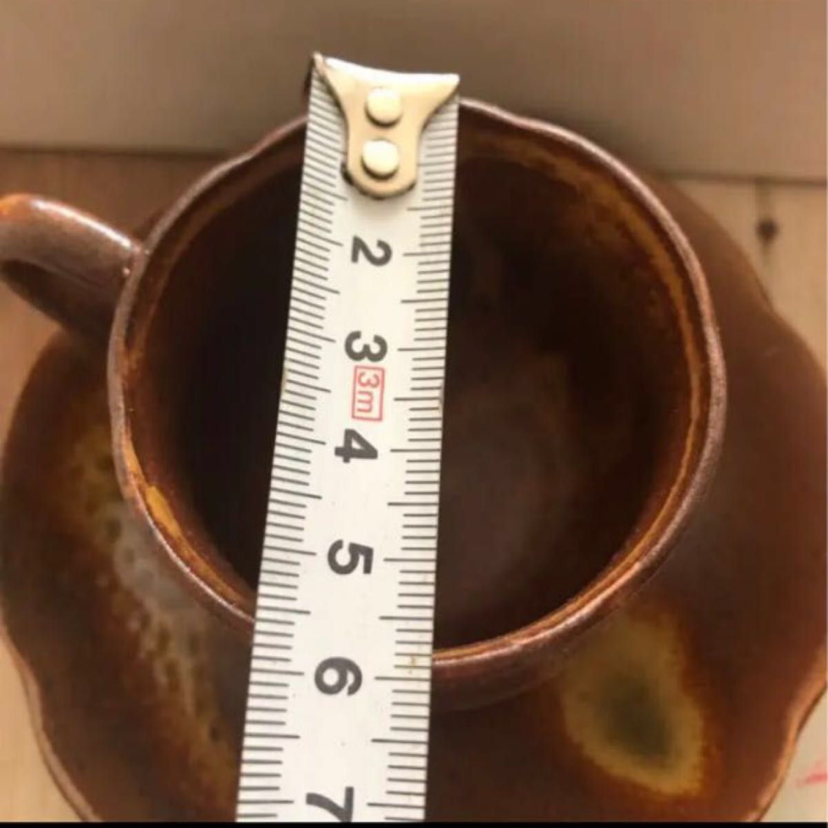 有田焼　コーヒーカップ　カップ&ソーサー 工芸品 未使用　来客用漆芸 和食器　ブラウン　ヴィンテージ　