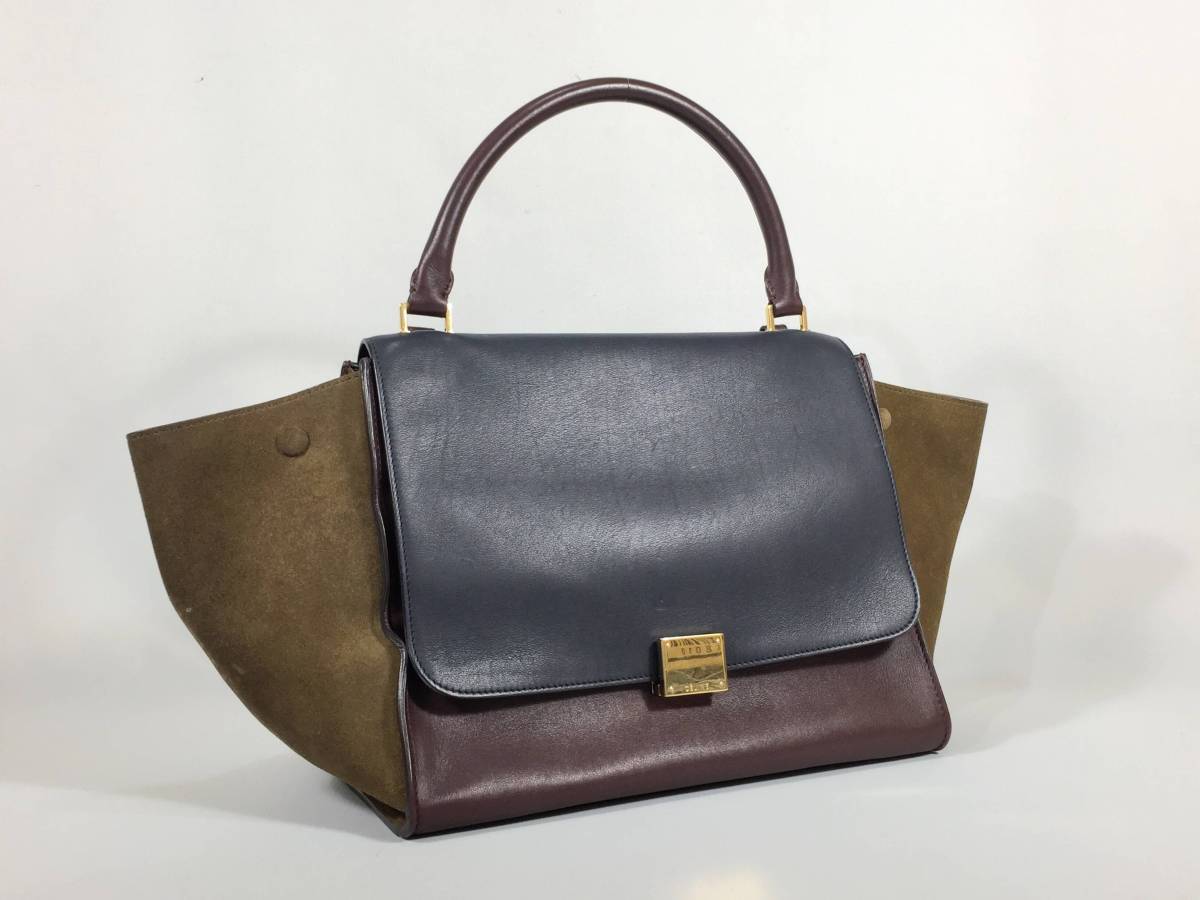 セリーヌ ハンドバッグ 2way ショルダーバッグ トラペーズ スエード