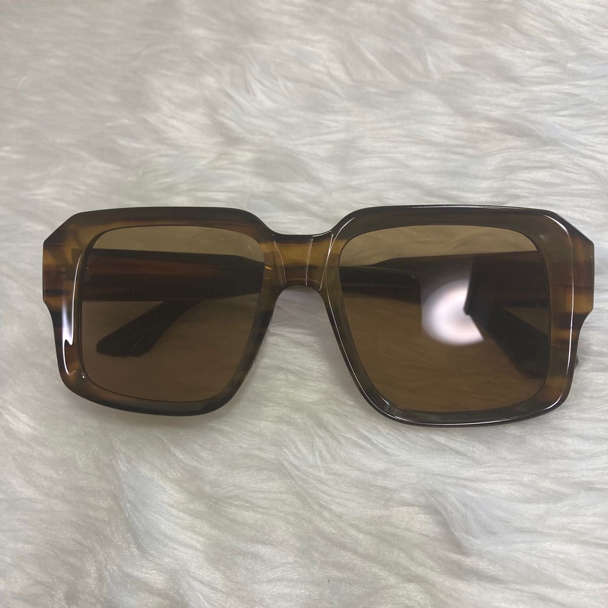 73鼈甲茶色ブラウンメガネ眼鏡サングラス個性的レトロめがねスクエアヴィンテージ