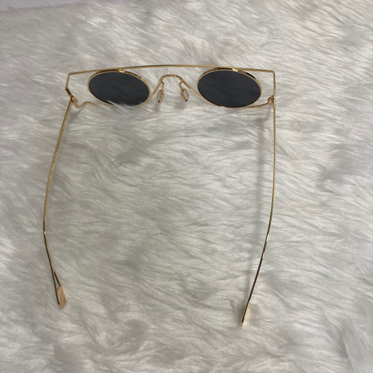 77丸メガネ眼鏡サングラスレトロ個性的めがねフレームパンク金格好いいゴールドUV