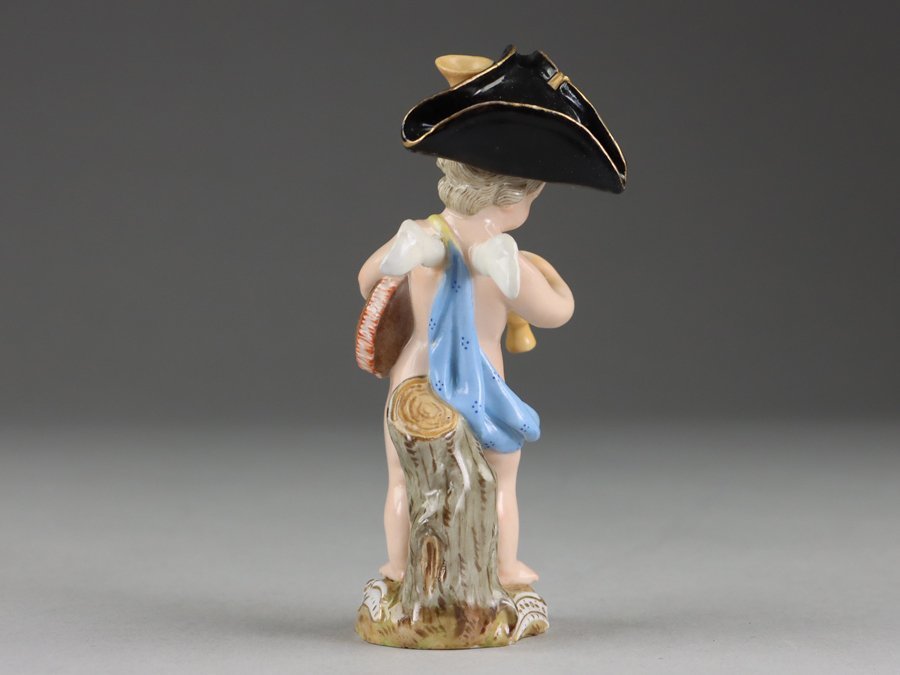 魁◆名家コレクション 本物保証 1800年代後期～1900年代初期作 古マイセン人形「バグパイプ天使」高さ10.7㎝ 大変貴重な作品 - 5