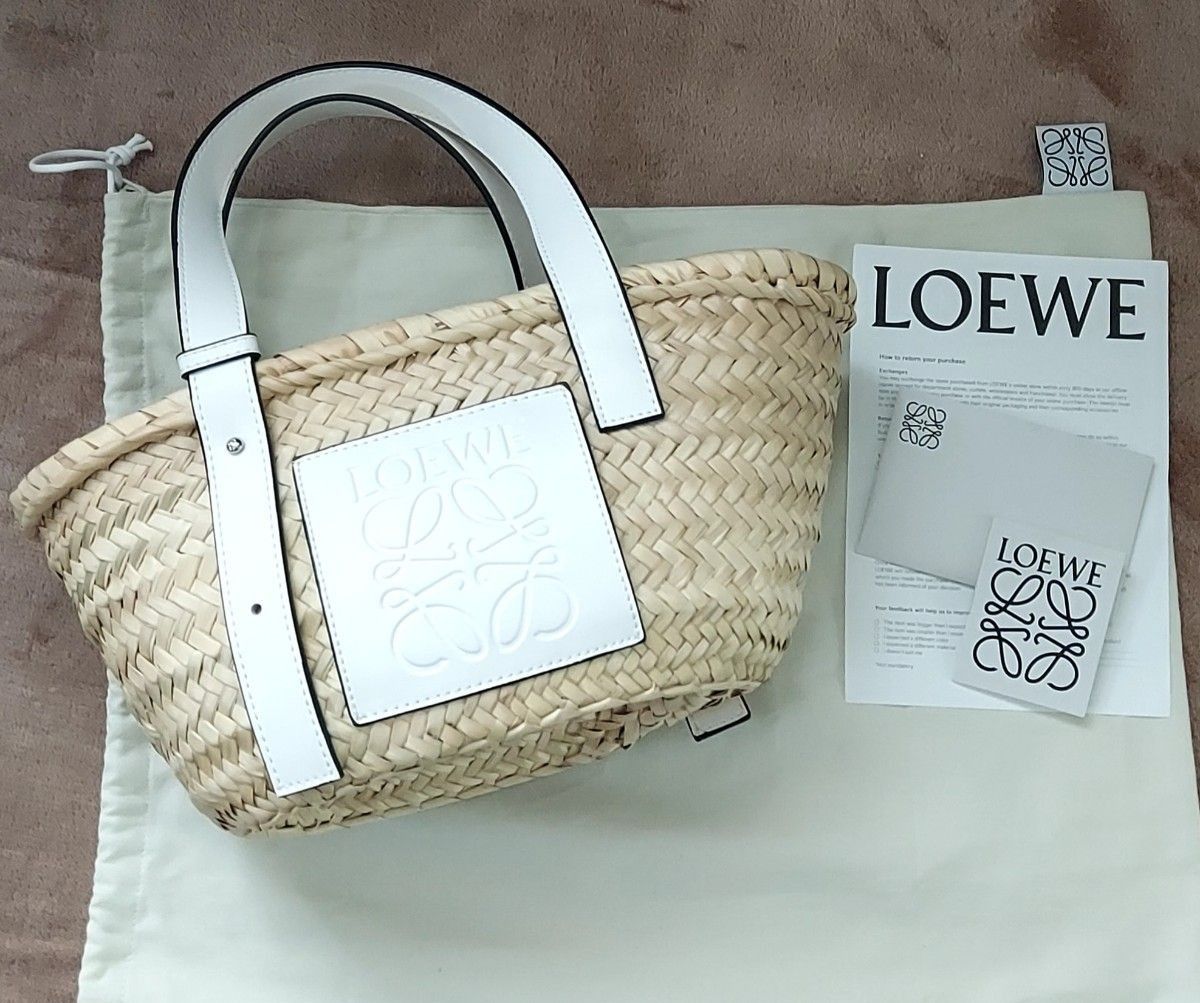 loewe ロエベ かごバッグ S ホワイト - かごバッグ