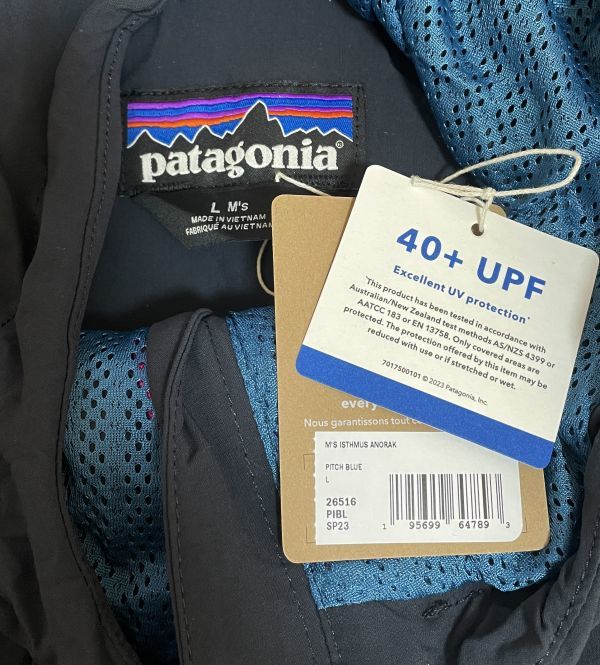 パタゴニア Lサイズ イスマス アノラック patagonia 26516 PIBL Pitch Blue プルパーカージャケット
