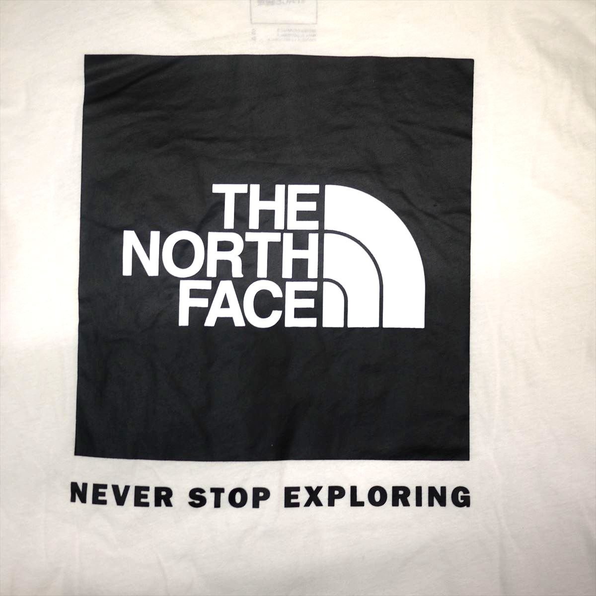 USA限定新品 ノースフェイス ハーフドームボックスロゴ 長袖Tシャツ(XL)ガーデニアホワイト THE NORTH FACE 両面ロゴ ロンTカットソー/ca65_画像6