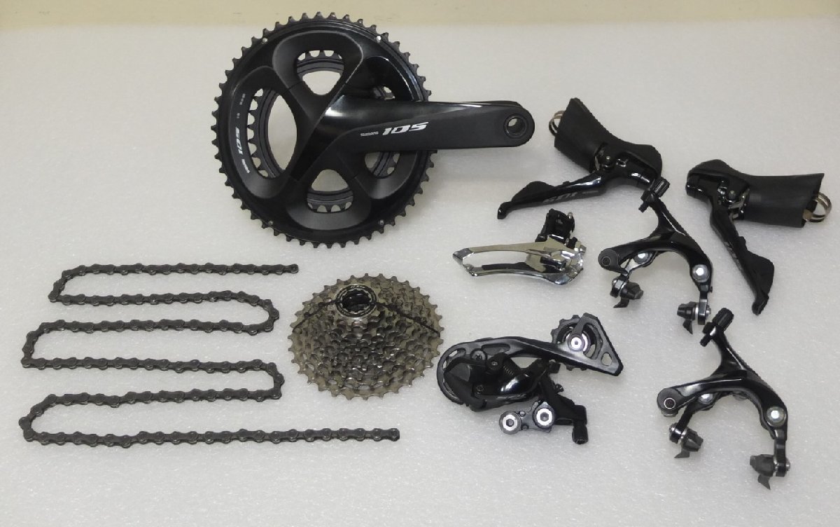 良品 SHIMANO/シマノ 105 R7000 機械式 コンポセット ブラック 2×11s