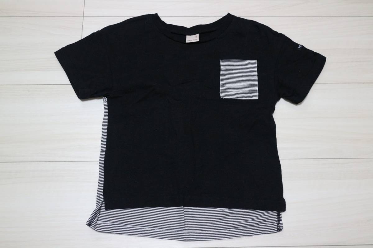 * beautiful goods * petit mainptima inner rumiya short sleeves T-shirt border 110 size black!