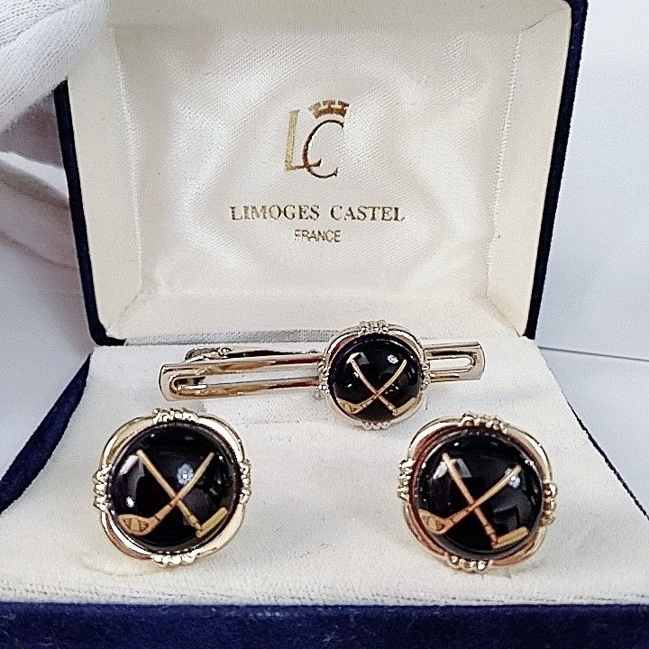 LIMOGES CASTEL ネクタイピン　カフリンクス　セット　箱付き