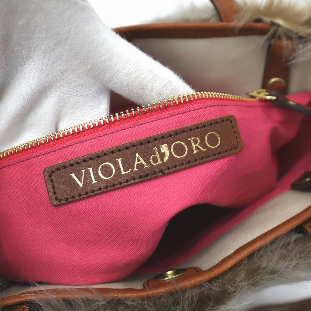 ヴィオラドーロ VIOLA d'ORO レザー ファー トートバッグ トートバッグ