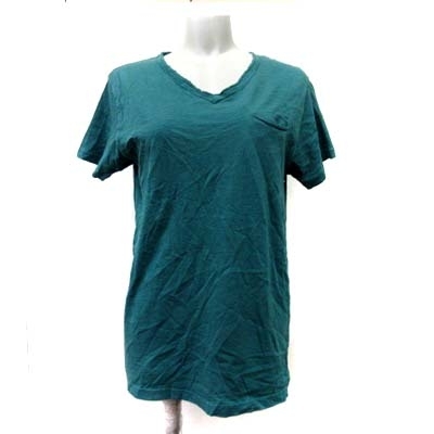オーセンティック Authentic Tシャツ カットソー Vネック 半袖 緑 グリーン /YI レディース_画像1