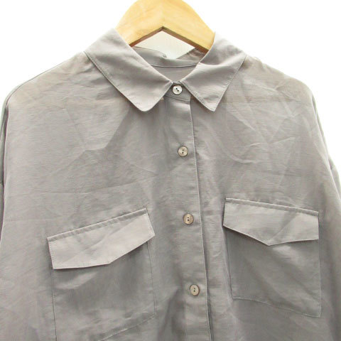  Proportion Body Dressing PROPORTION BODY DRESSING shirt blouse long sleeve see-through plain 3 gray /MS11 lady's 