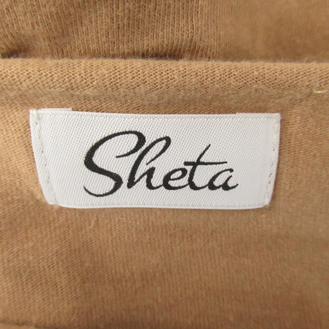 シータ sheta Tシャツ カットソー 半袖 ラウンドネック 無地 オーバーサイズ F ベージュ /YK40 レディース_画像4