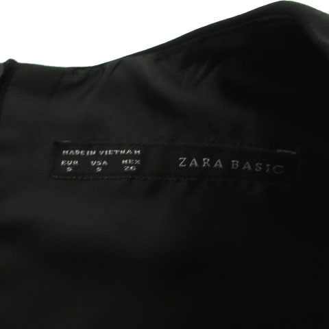 ザラ ベーシック ZARA BASIC ワンピース ノースリーブ タイト ミディ丈 ブラック 黒 S レディース_画像8