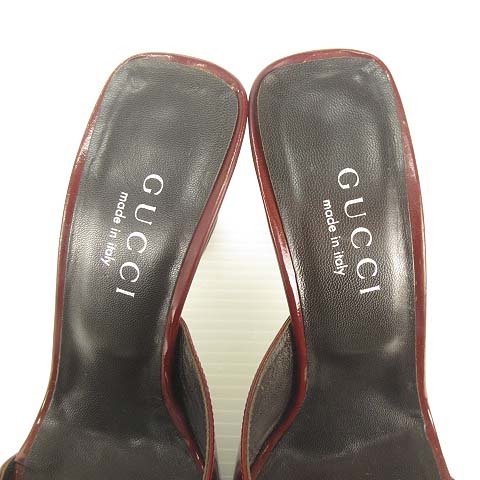 ヤフオク! - グッチ GUCCI ヒール サンダル ミュール パテントレ...