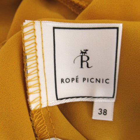 ロペピクニック ROPE Picnic ブラウス カットソー 五分袖 ラウンドネック オフショルダー 刺繍 38 黄 イエロー /SY21 レディース_画像3