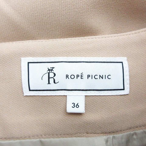 ロペピクニック ROPE Picnic スカート フレア ミニ バックファスナー リボン 薄手 無地 36 ベージュ ボトムス /MO レディース_画像7
