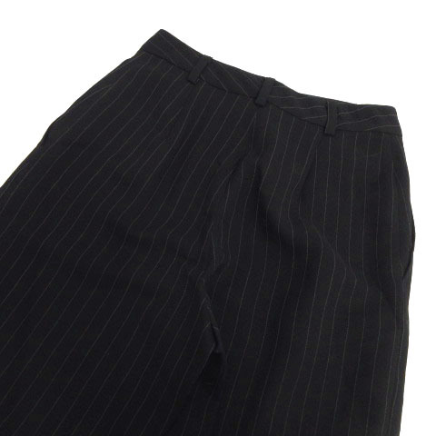  unused goods Untitled UNTITLED pants slacks strut wide wool . made in Japan dot stripe navy navy blue gray 9