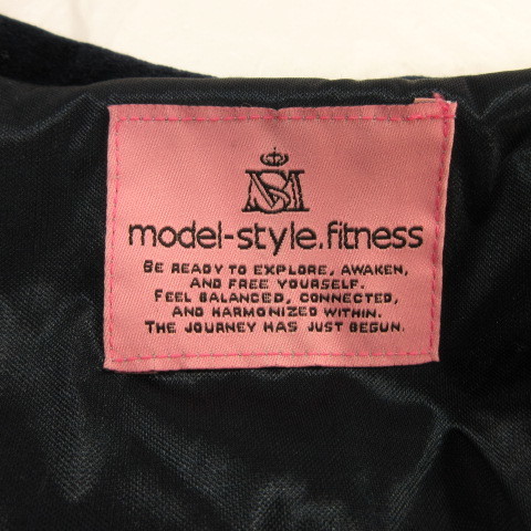 モデルスタイルフィットネス model-style.fitness パーカー 長袖 ベロア 刺繍 ジップアップ 紺 M *T282 レディース_画像3