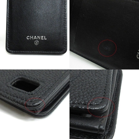 シャネル CHANEL iPhone4 スマホ ケース キャビアスキン ココマーク ブラック ■SM0 レディース_画像5