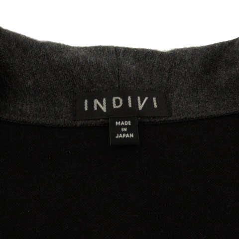 インディヴィ INDIVI コート コーディガン ショールカラー 薄手 日本製 グレー 38 レディース_画像9