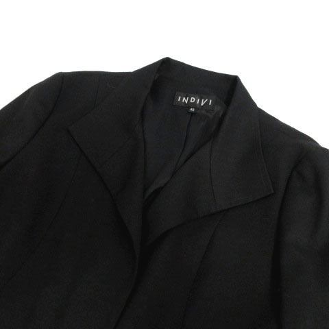  Indivi INDIVI suit skirt suit jacket single 1B skirt midi height silk . made in Japan black black 40 38