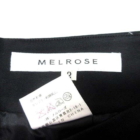 メルローズ MELROSE タイトスカート ひざ丈 2 黒 ブラック /YK レディース_画像5