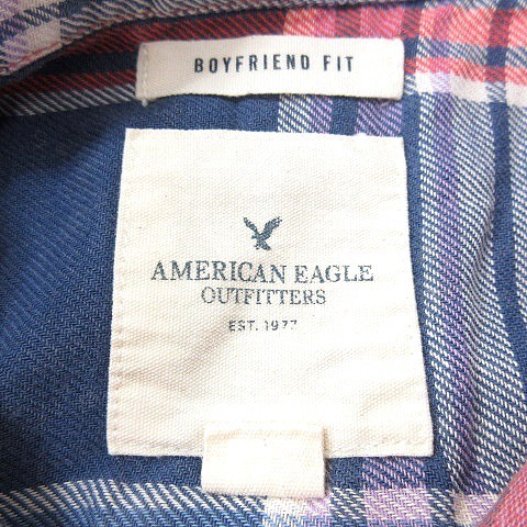  American Eagle Outfitters AMERICAN EAGLE OUTFITTERS фланель рубашка проверка длинный рукав XS красный красный /MN женский 