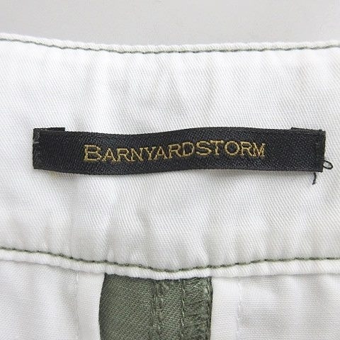 バンヤードストーム BARNYARDSTORM パンツ クロップドパンツ 裁ち切り ストレッチ 綿 カーキ 0 レディース_画像3