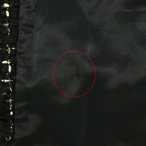 アンタイトル UNTITLED パンツ ショート チェック ラメ ツイード調 2 黒 白 ブラック ホワイト レディース_画像7