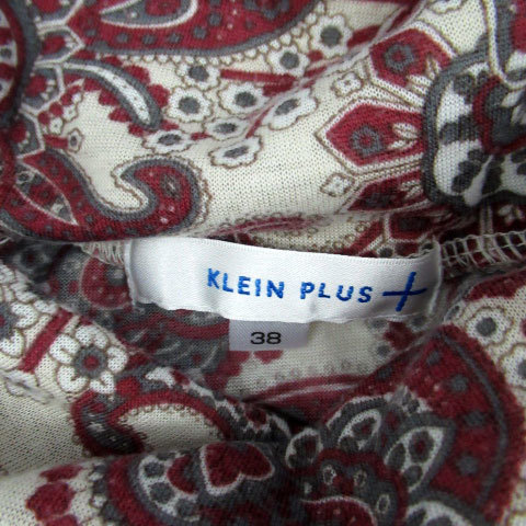 クランプリュス ミッシェルクラン KLEIN PLUS カットソー 長袖 タートルネック 総柄 レース 38 マルチカラー ボルドー ■MO レディース_画像4