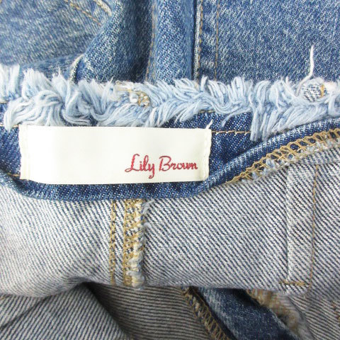 リリーブラウン Lily Brown デニムパンツ ショートパンツ 短パン ボタンフライ ウォッシュ加工 0 ブルー 青 /YM15 ■MO レディースの画像5