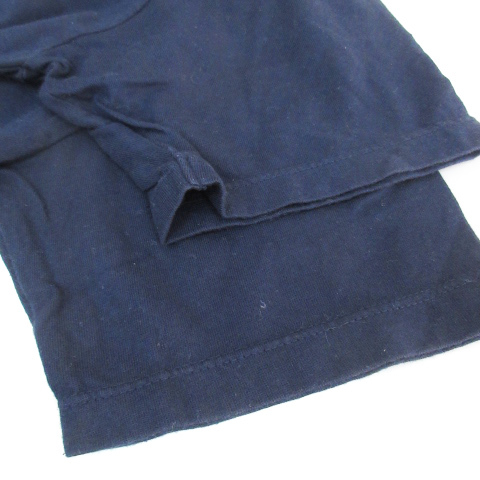 マウジー moussy Tシャツ カットソー 半袖 ラウンドネック プリント F 紺 白 ネイビー ホワイト /FF32 レディース_画像4
