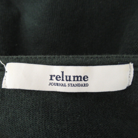 ジャーナルスタンダード レリューム Tシャツ カットソー 半袖 ラウンドネック 無地 オーバーサイズ F 緑 グリーン /YK43 レディース_画像4