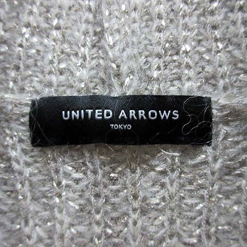 ユナイテッドアローズ UNITED ARROWS アゼモヘヤ ラメ タートルネック ニット セーター グレ― レディース_画像3