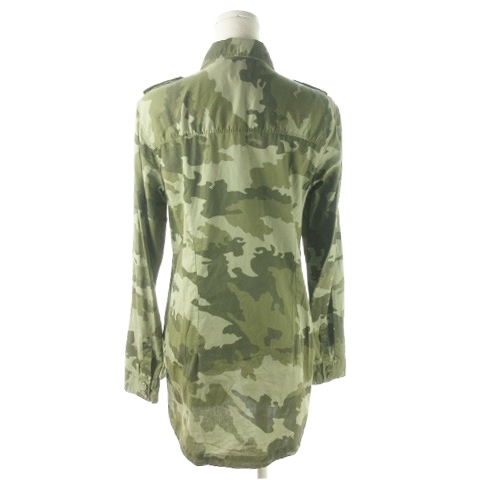  Roxy ROXY туника рубашка милитари длинный рукав камуфляж камуфляж бисер Logo Epo let M зеленый хаки /AO6 * женский 