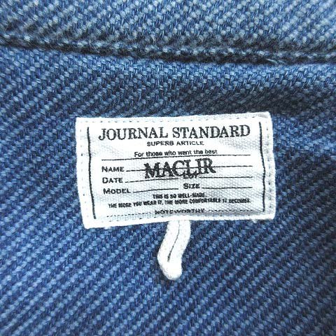 ジャーナルスタンダード JOURNAL STANDARD MACLIR シャツ 長袖 斜めストライプ M 青 ブルー /CT ■MO メンズ_画像6