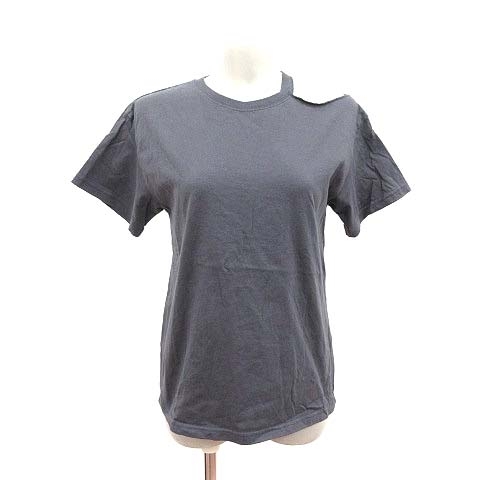  Beams BEAMS T-shirt cut and sewn short sleeves round neck deformation design plain charcoal gray /CT lady's 