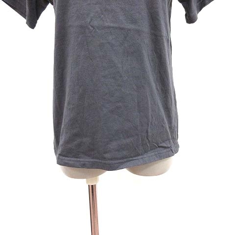  Beams BEAMS T-shirt cut and sewn short sleeves round neck deformation design plain charcoal gray /CT lady's 