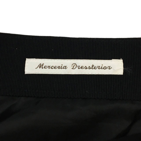 メルチェリア ドレステリア Merceria Dressterior スカート フレア 膝丈 無地 36 黒 ブラック レディース_画像5