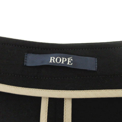 ロペ ROPE スーツ フォーマル スカートスーツ ジャケット ノーカラー スカート 台形 斜めタック ミディ丈 日本製 黒 ベージュ 茶 9_画像9