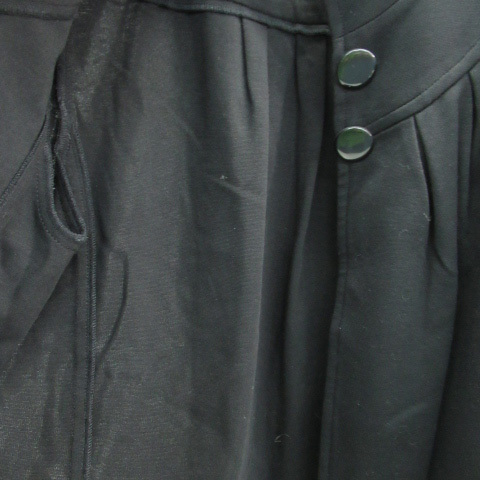 クミキョク 組曲 KUMIKYOKU スタンドカラージャケット ミドル丈 半袖 2 黒 ブラック /SM53 レディース_画像3