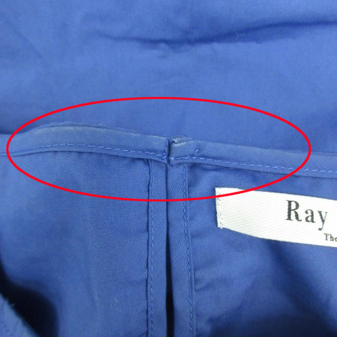 レイビームス Ray Beams ブラウス カットソー 半袖 ラウンドネック フレアスリーブ 刺繍 ブルー 青 /YM7 レディースの画像5