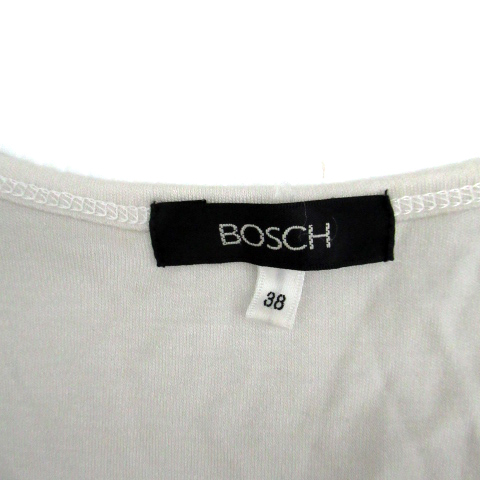 ボッシュ BOSCH Tシャツ カットソー 半袖 ラウンドネック 透かし編み 切替 ウール混 38 ライトグレー ミントグリーン /SM10 レディースの画像4
