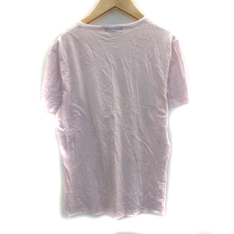 エムケーミッシェルクランオム MK MICHEL KLEIN HOMME Tシャツ カットソー 半袖 Vネック プリント 46 ピンク /SM14 メンズの画像2