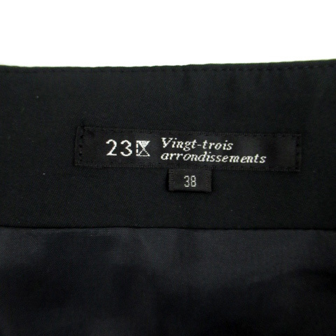 23区 オンワード樫山 フレアスカート ティアードスカート ひざ丈 38 黒 ブラック /SM38 レディースの画像5