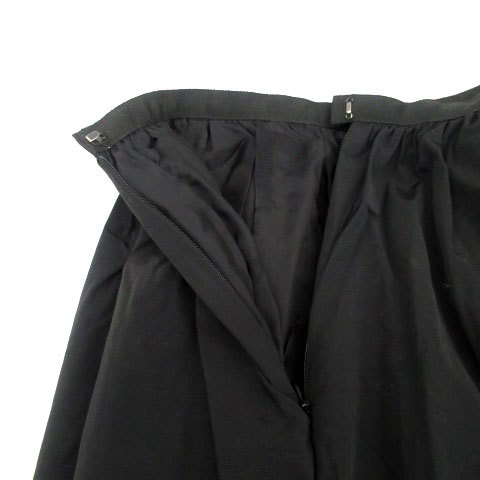 ノーリーズ Nolley's フレアスカート ひざ丈 38 ナイロン 黒 ブラック /HO53 レディース_画像3