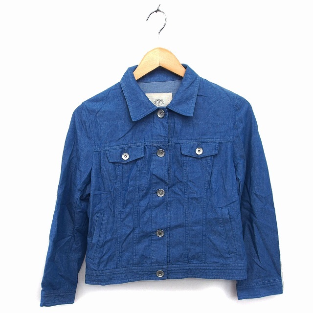 クリアインプレッション CLEAR IMPRESSION シャツジャケット アウター デニム コットン 綿 薄手 3 青 ブルー /NT32 レディース_画像1